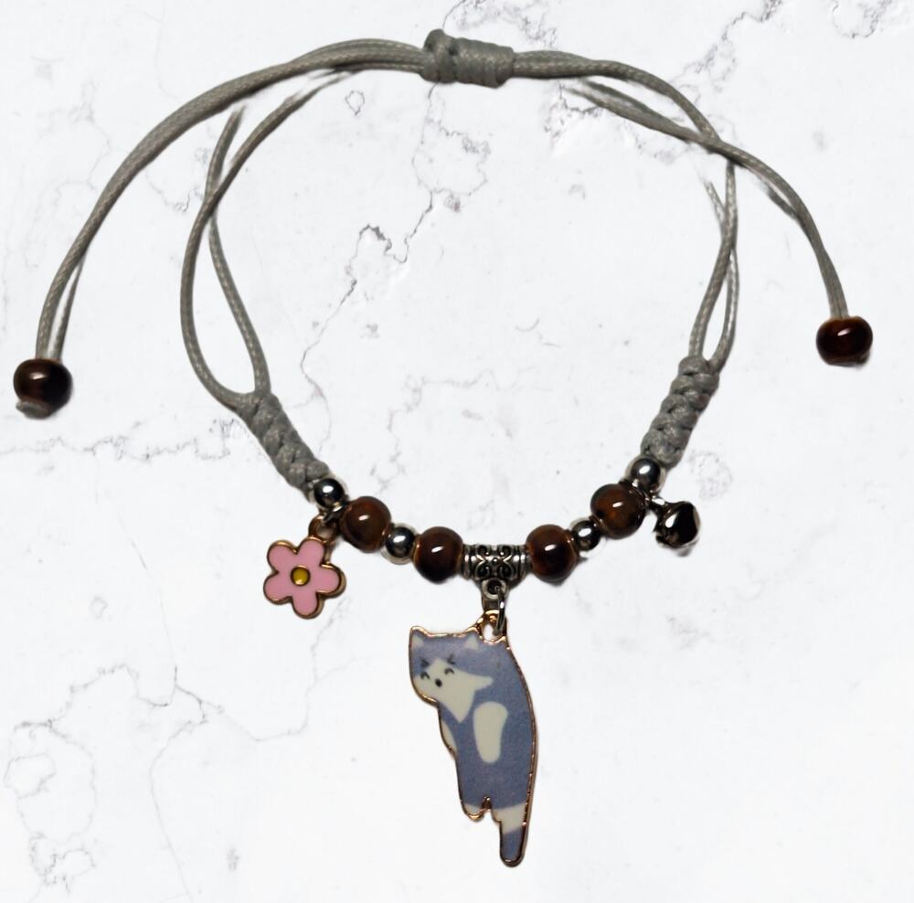 Dangling Lavender Cat Bracelet